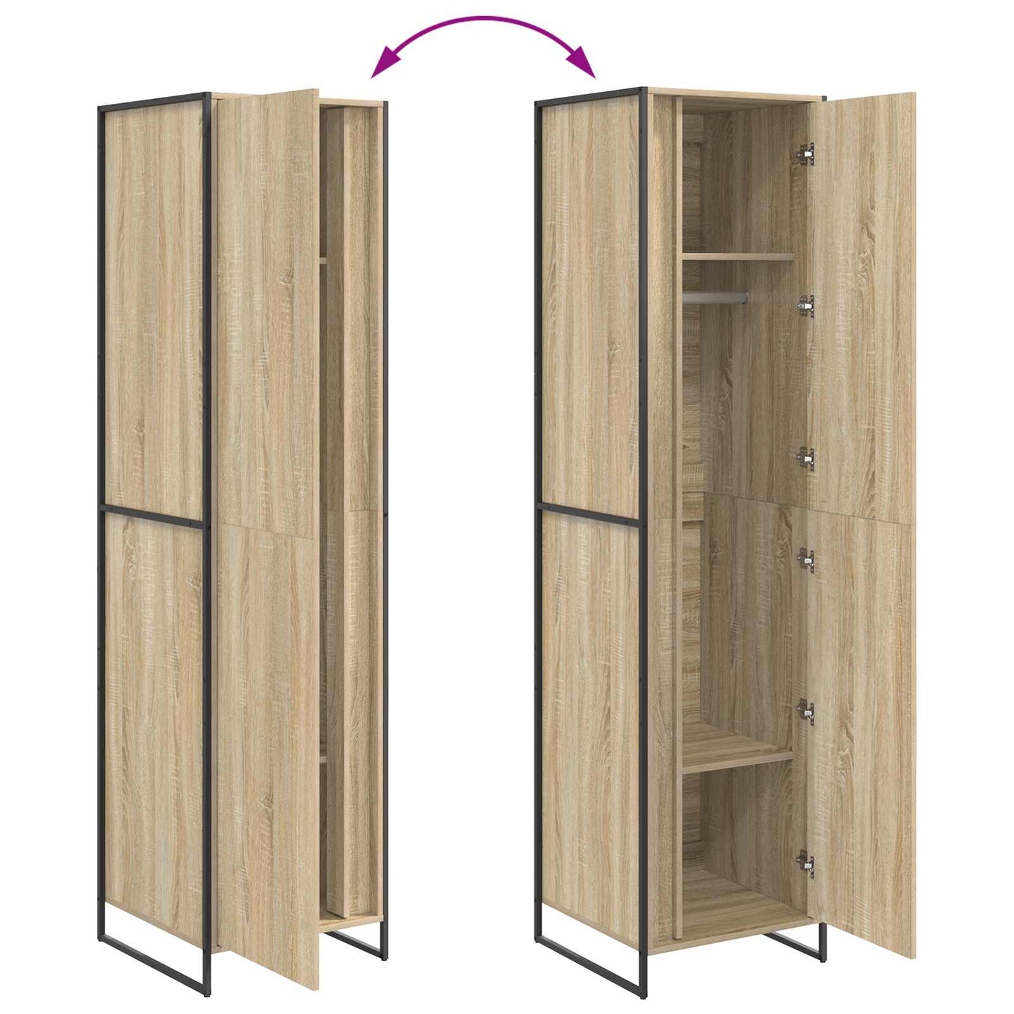 vidaXL Warderobe with Storage Sonoma 50 x 50 x 200 cm Engineered Wood
