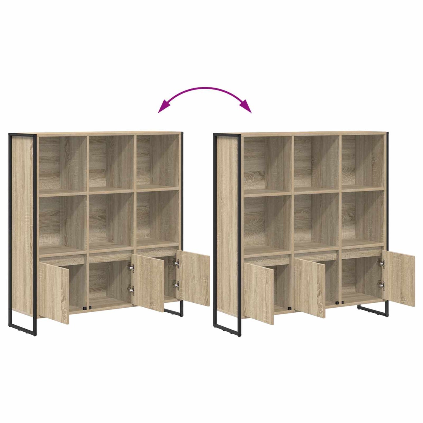 vidaXL Book Cabinet 99.5 x 30 x 108 cm Engineered Wood Sonoma