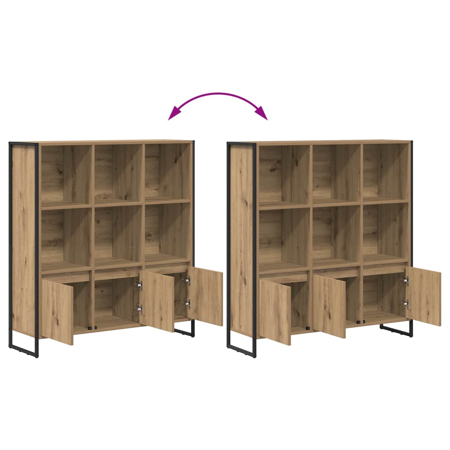 vidaXL Book Cabinet 99.5 x 30 x 108 cm Engineered Wood Artisian Oak