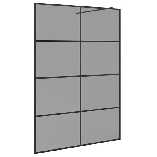 vidaXL Walk-in Shower Wall Black 140 x 195 cm Tempered Glass