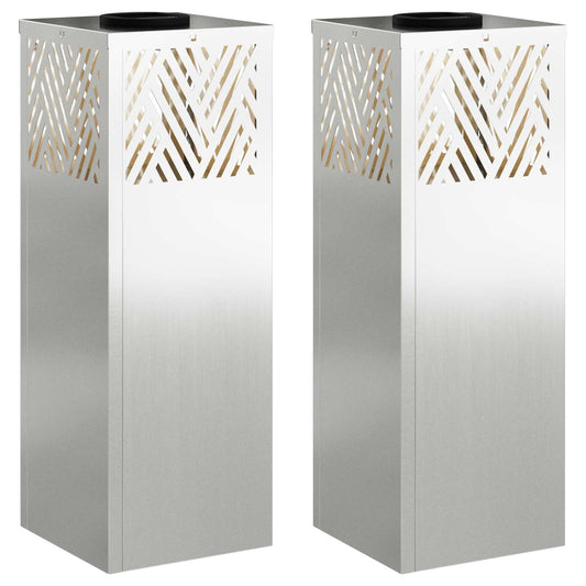 vidaXL Solar LED Pathway Light 2 pcs Silver Galvanized