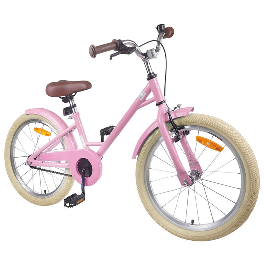 vidaXL Kids Bike 18 Inches for 5-7 Years Old Light Pink