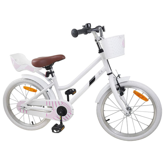 vidaXL Kids Bike 18 Inches for 5-7 Years Old White