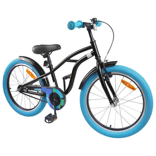vidaXL Kids Bike 22'' for 7-12 Years Old Black