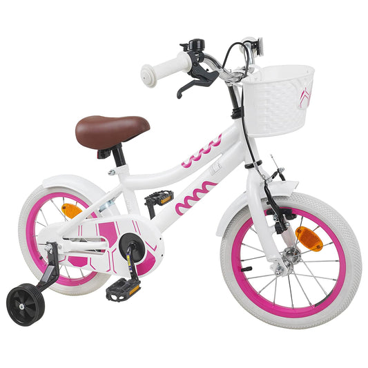 vidaXL Kids Bike 14 Inches for 3-5 Years Old White