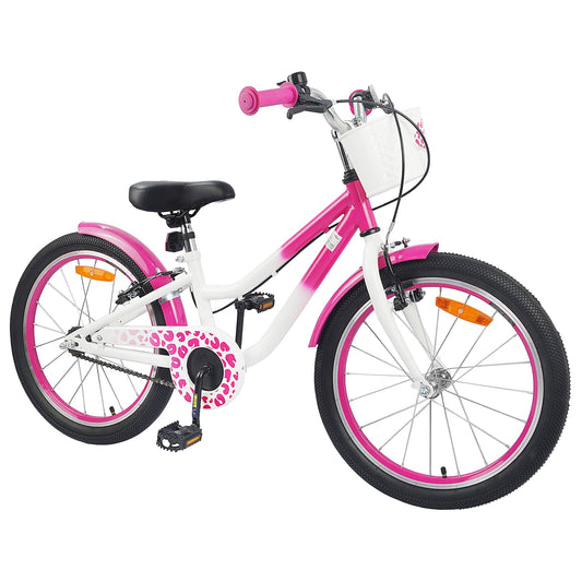 vidaXL Kids Bike with Training Wheels 18 Inches for 5-7 Years Old Pink