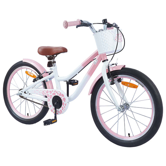 vidaXL Kids Bike 18 Inches for 5-7 Years Old Light Pink
