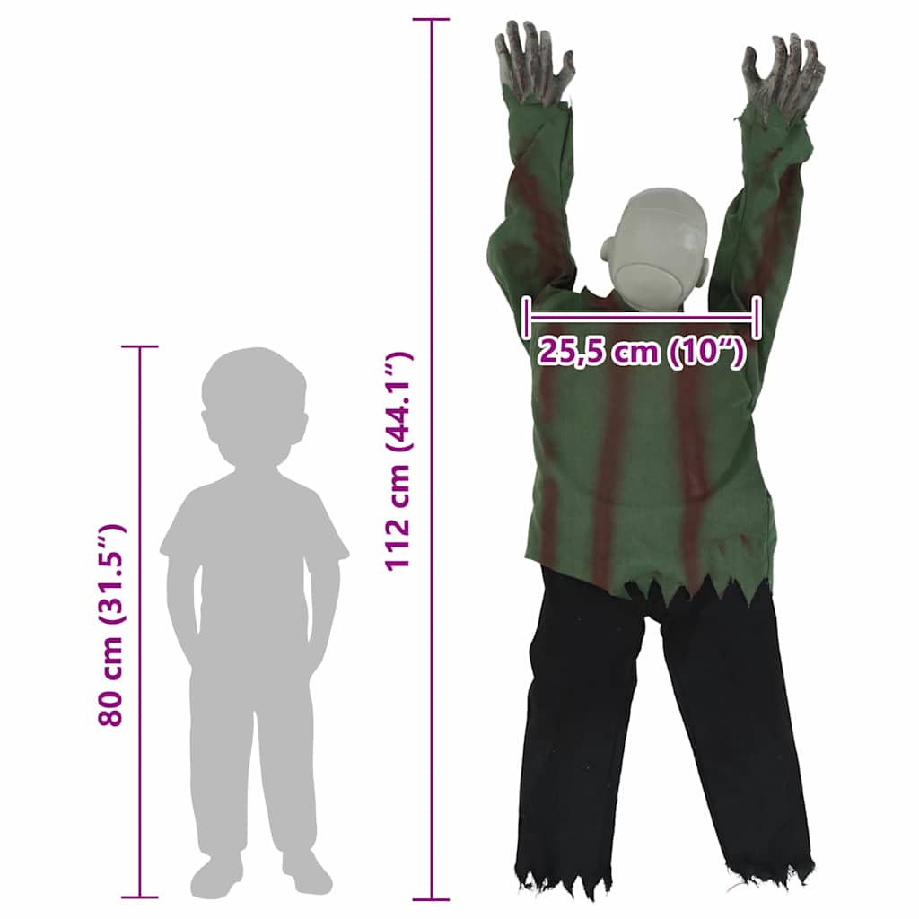 vidaXL Halloween Decoration Zombie SPOOKA Green 110 x 50 x 21 cm