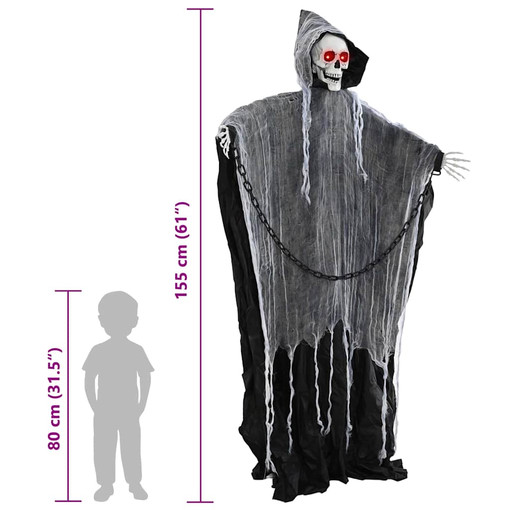vidaXL Halloween Hanging Grim Reaper SPOOKA Black 112 x 164 cm