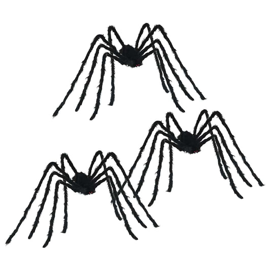 vidaXL Halloween Spider Decoration 3 pcs Black 200 cm Polyester