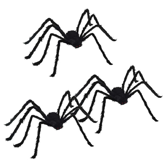 vidaXL Halloween Spider Decoration 3 pcs Black 150 cm Polyester