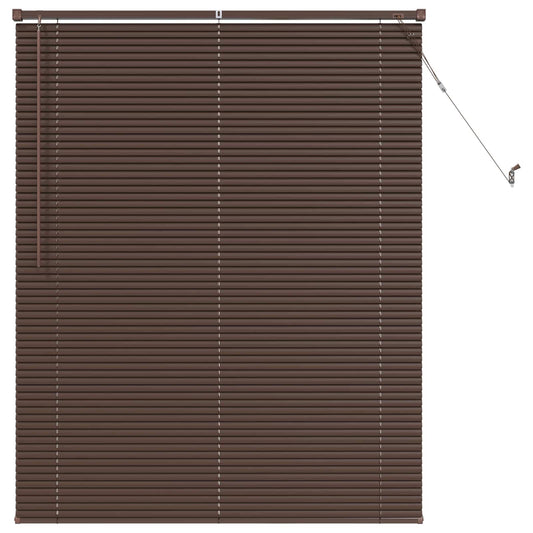 vidaXL Venetian Blind Dark Brown with Pattern 150 x 120 cm 25 mm PVC