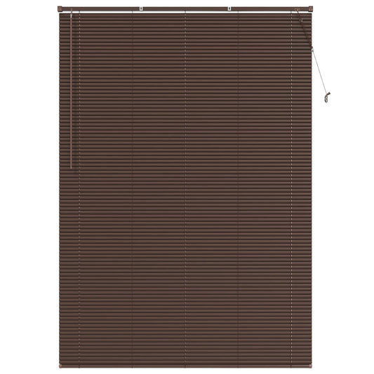 vidaXL Venetian Blind Dark Brown with Pattern 213 x 140 cm 25 mm PVC