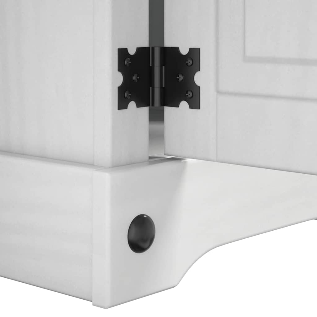 vidaXL Bedside Table Corona White 35 x 32.5 x 58 cm Solid Pine Wood
