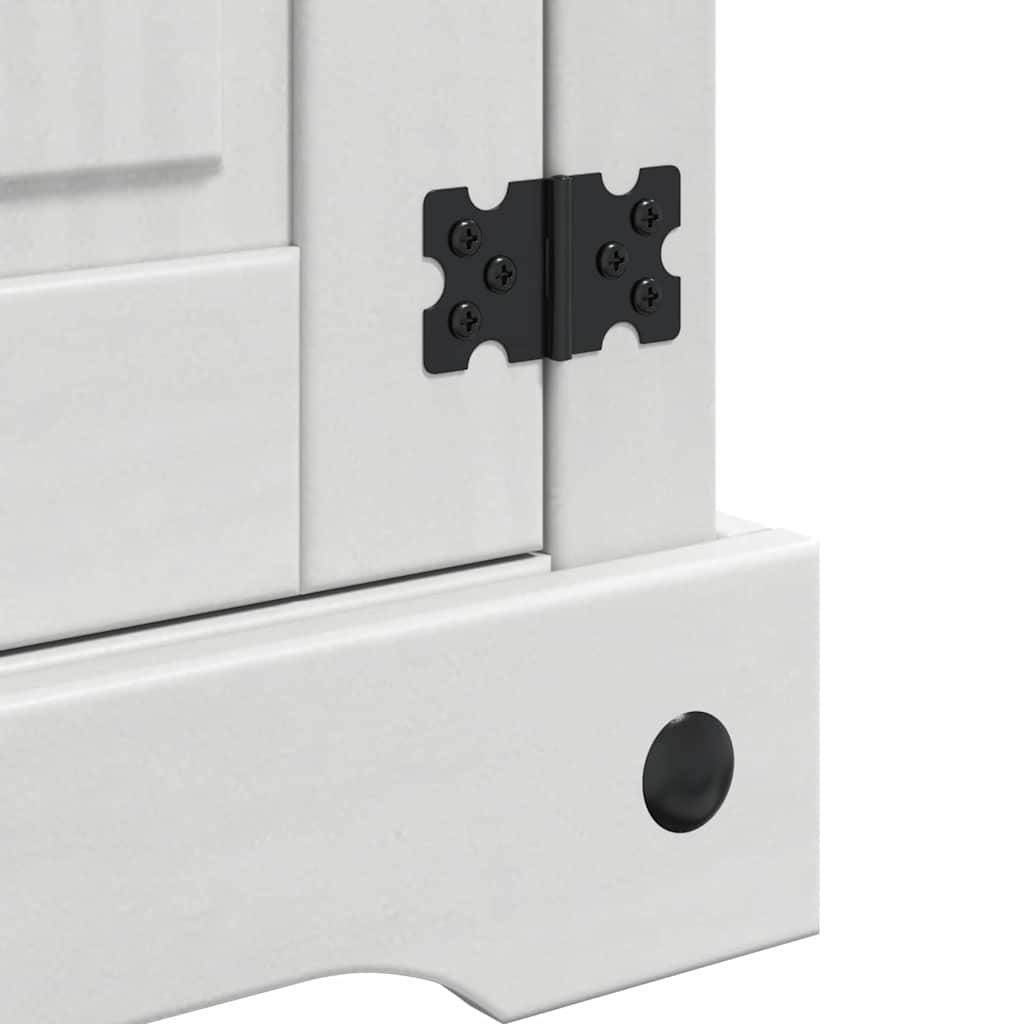 vidaXL Bedside Table with Drawer White 45 x 35 x 64 cm Solid Pine Wood