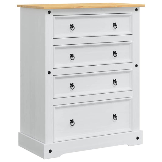 vidaXL Storage Chests Corona White 92 x 48 x 114 cm Solid Pine Wood