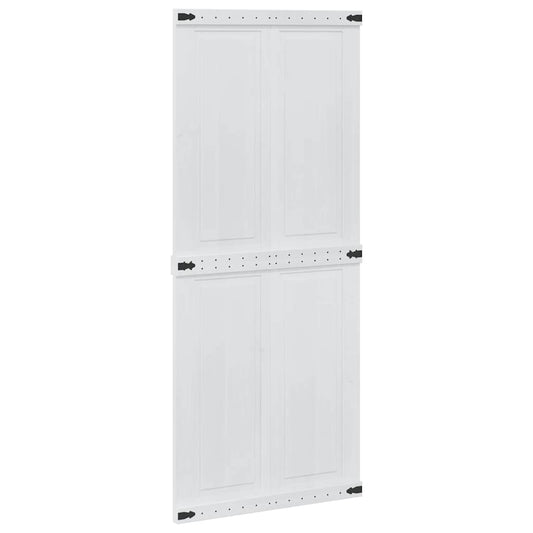 vidaXL Barn Door Corona White 90 x 210 cm Solid Pine Wood