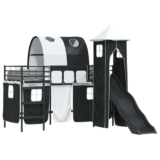 vidaXL Kids'Loft Bed Frame Plain Black 100 x 190 cm Metal