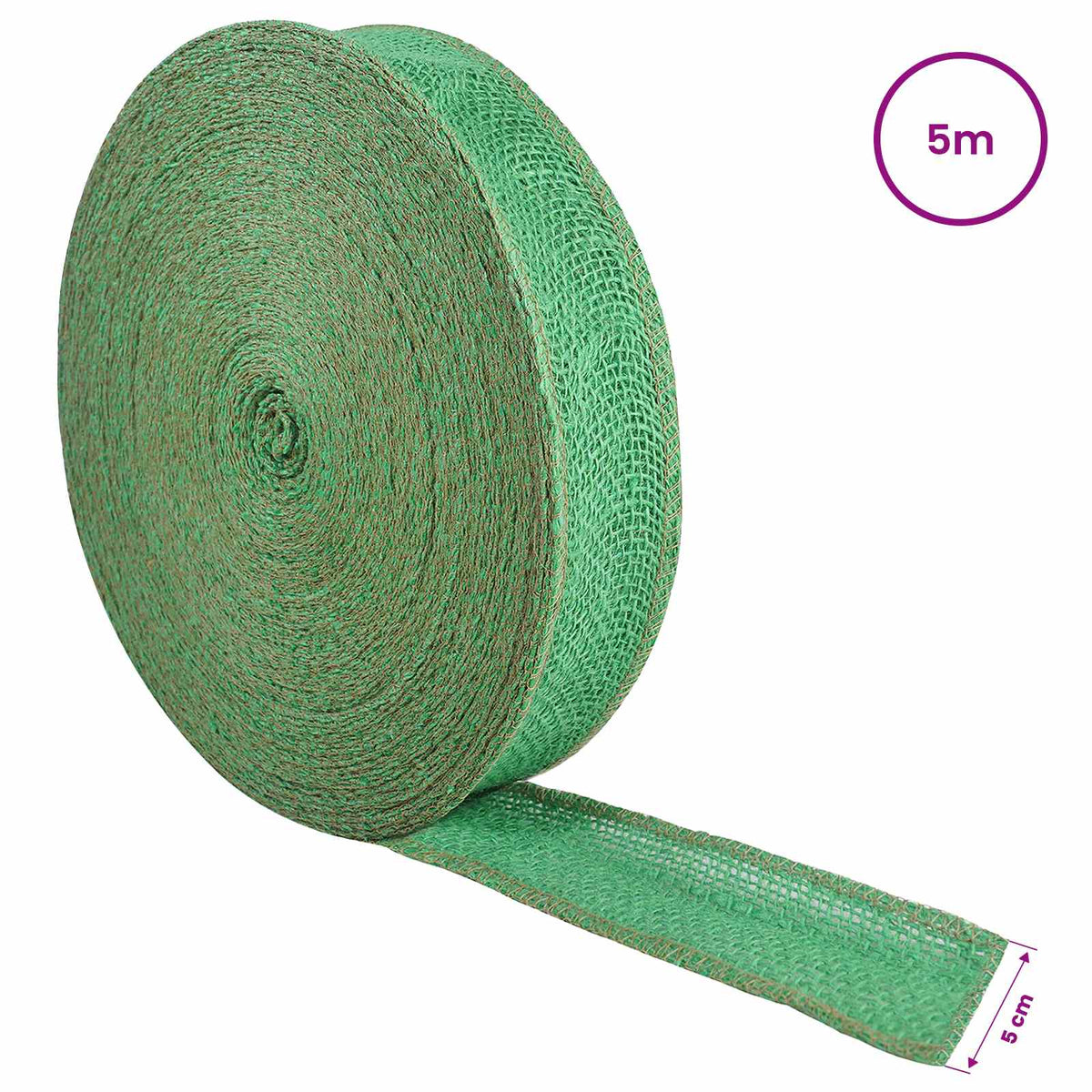 vidaXL Jute Roll 5 x 500 cm Green