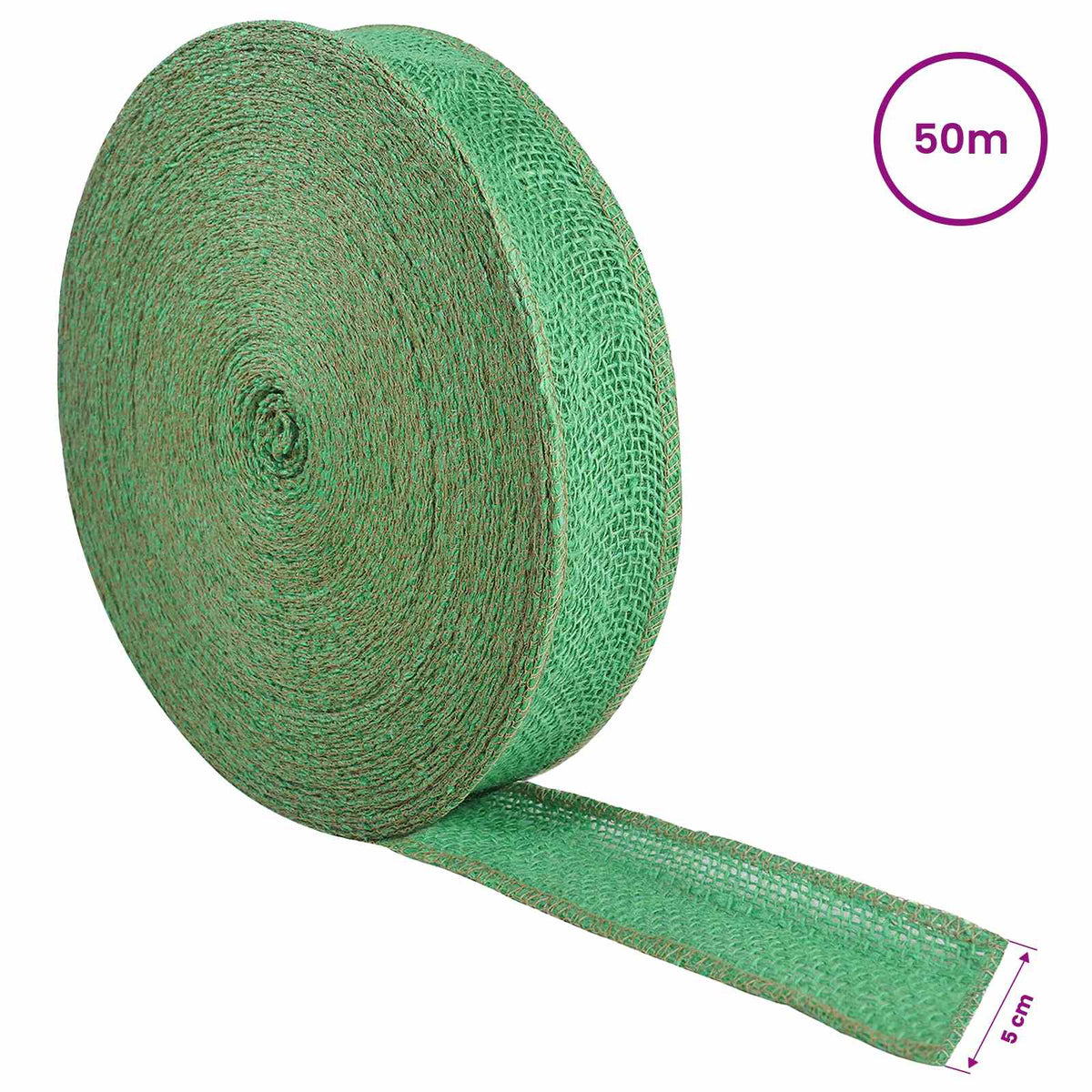 vidaXL Jute Roll 5 x 5000 cm Green