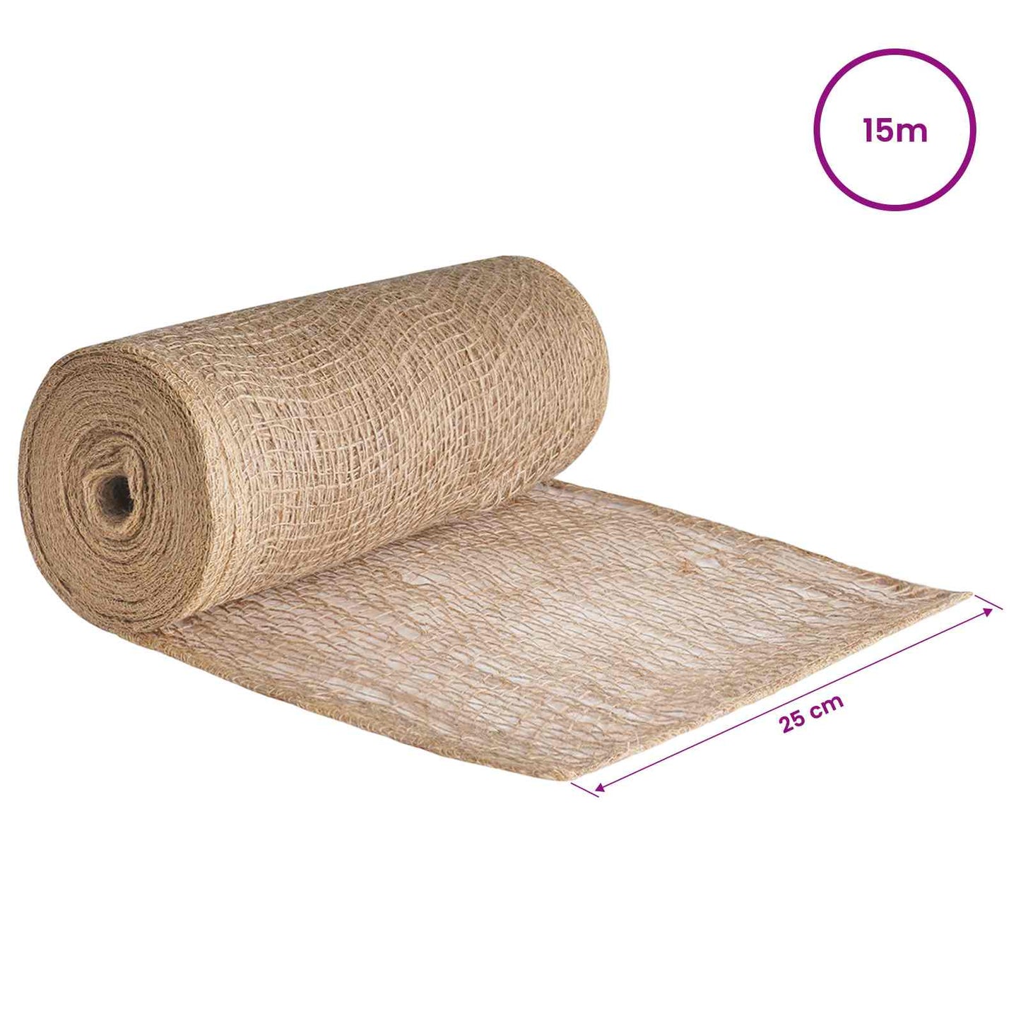vidaXL Jute Roll 25 x 1500 cm