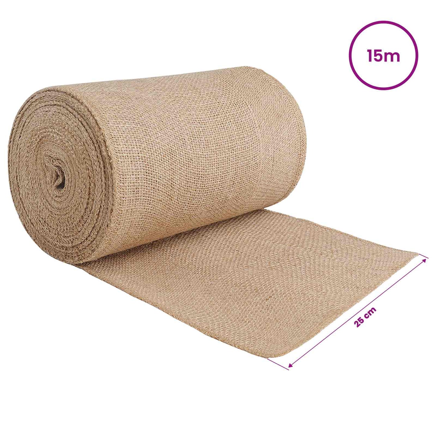 vidaXL Jute Roll Natural 25 x 1500 cm