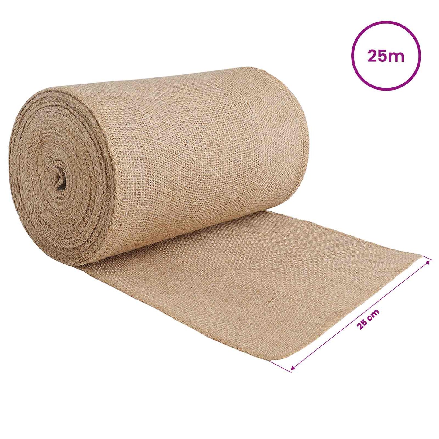 vidaXL Jute Roll 25 x 2500 cm Natural
