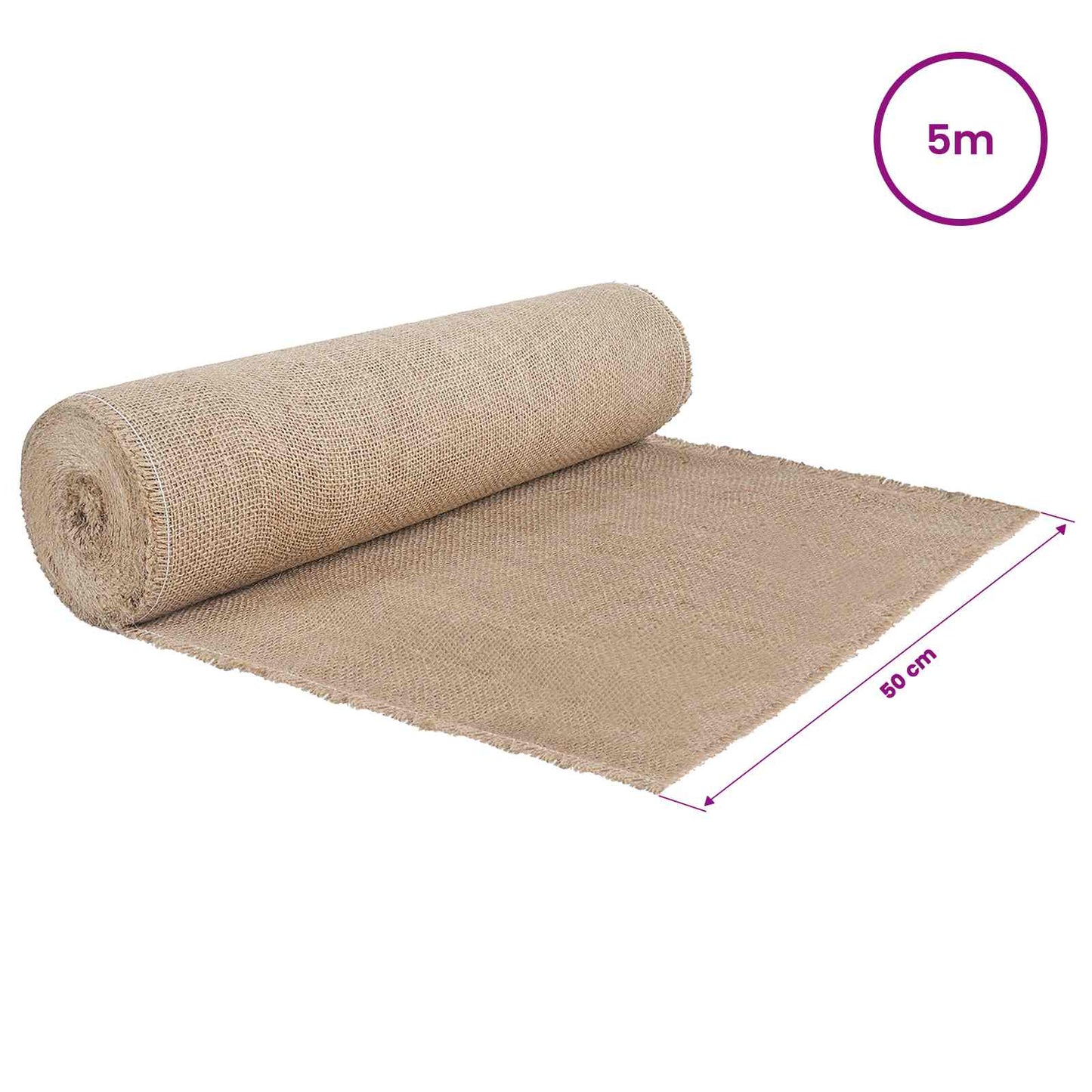 vidaXL Jute Roll 50 x 500 cm Natural