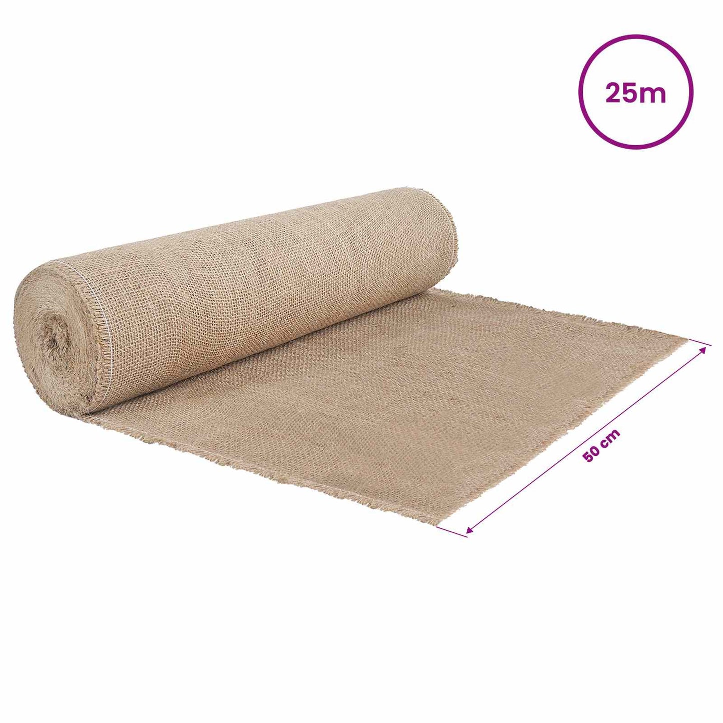 vidaXL Jute Roll 50 x 2500 cm Natural