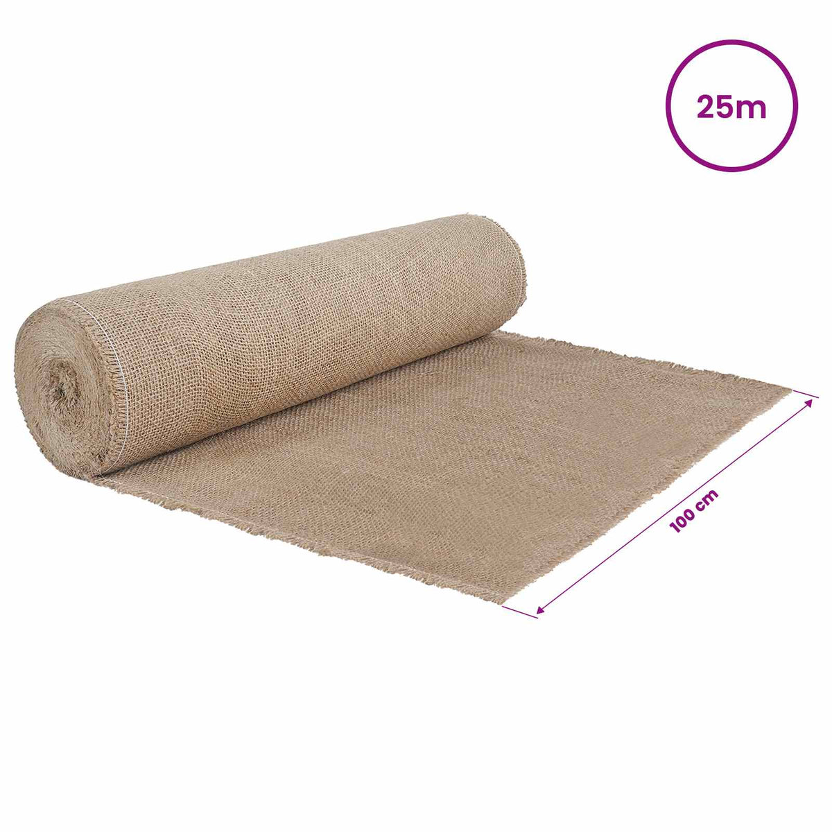 vidaXL Jute Roll 100 x 2500 cm Natural