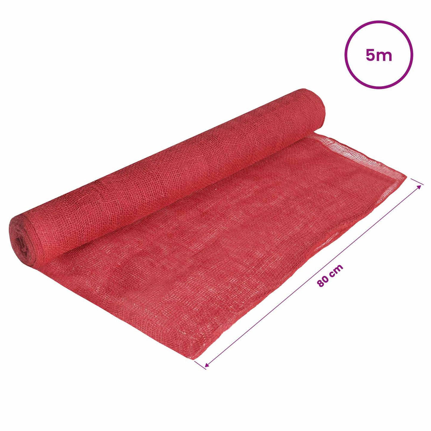 vidaXL Jute Roll 160 x 500 cm Red
