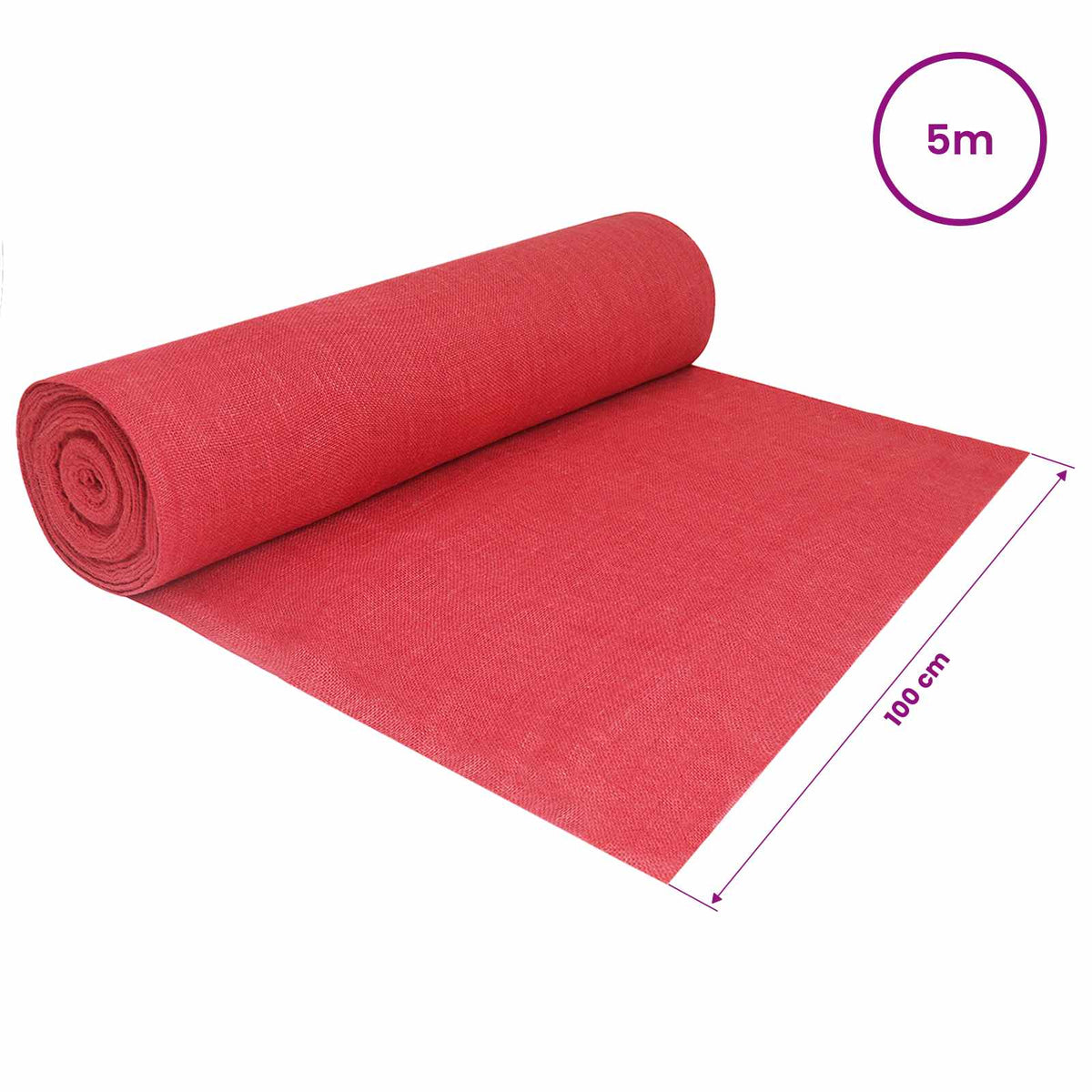 vidaXL Jute Roll 200 x 500 cm Red