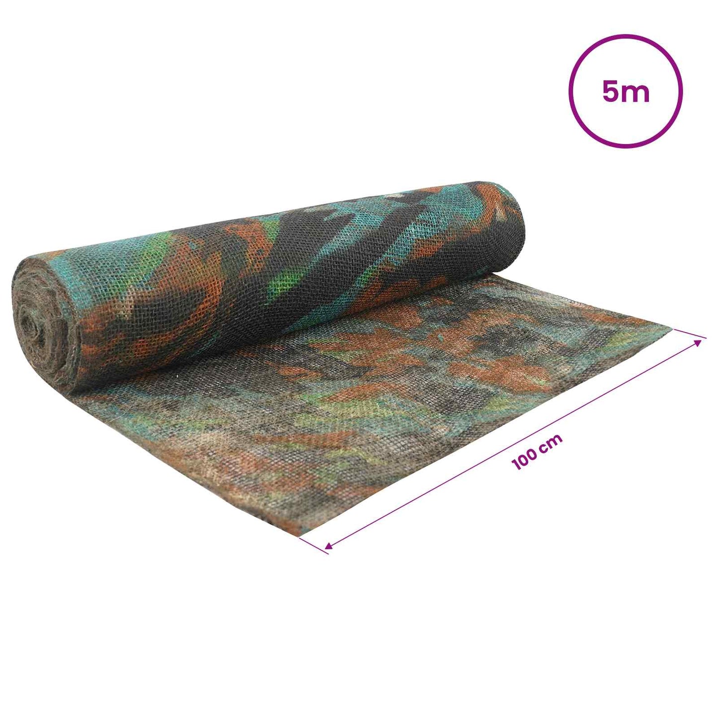 vidaXL Jute Roll 100 x 500 cm Camouflage