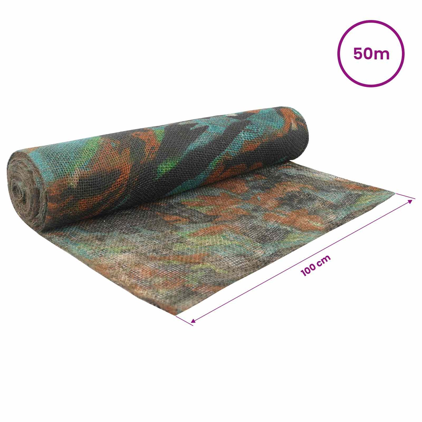 vidaXL Jute Roll 100 x 5000 cm Camouflage