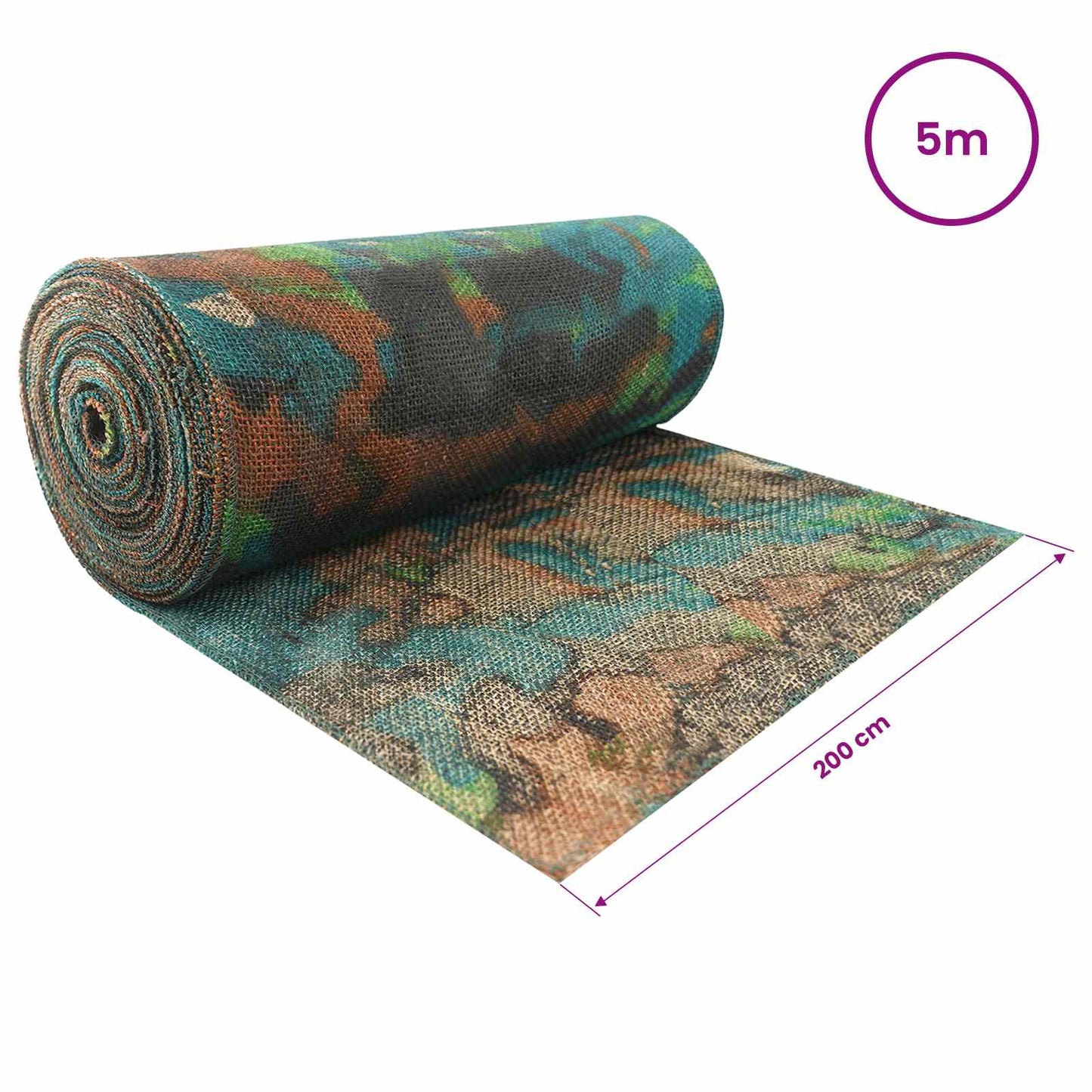 vidaXL Jute Roll 200 x 500 cm Camouflage