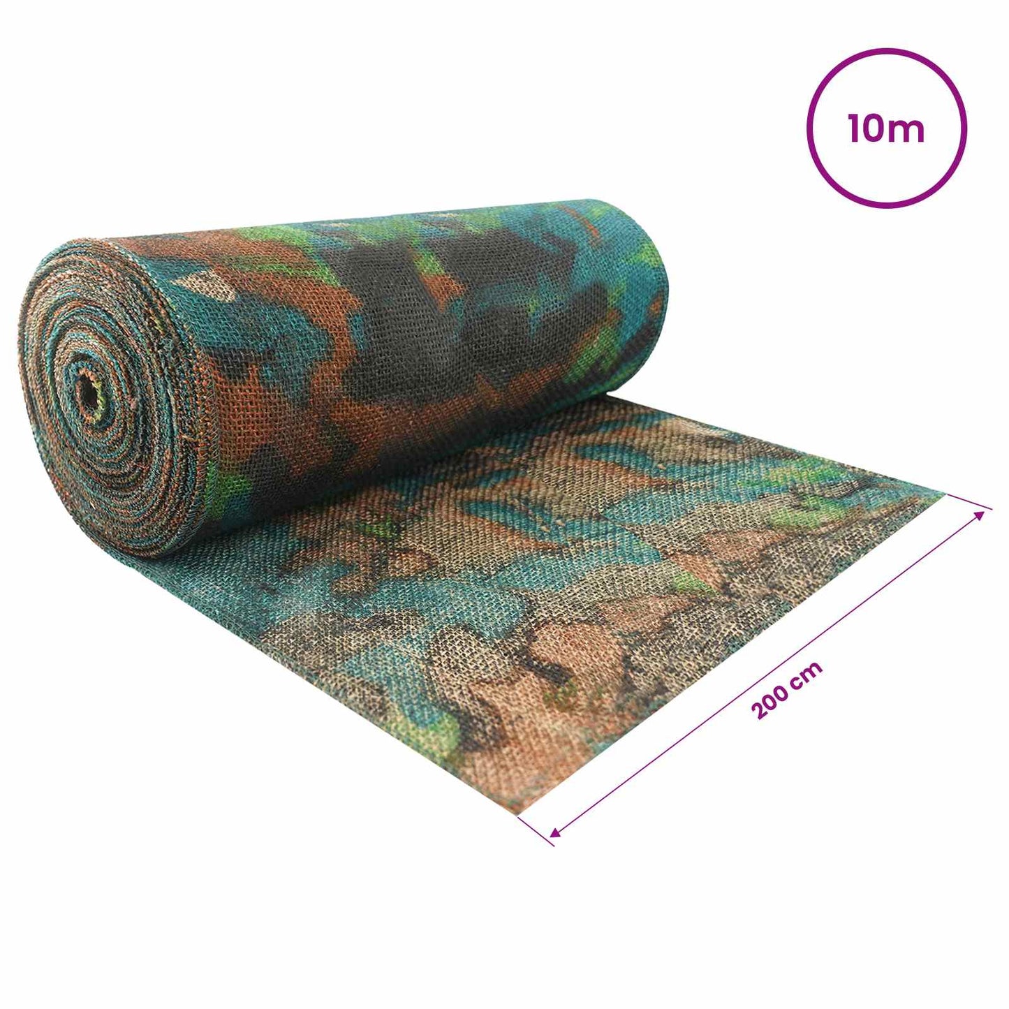 vidaXL Jute Roll 200 x 1000 cm Camouflage