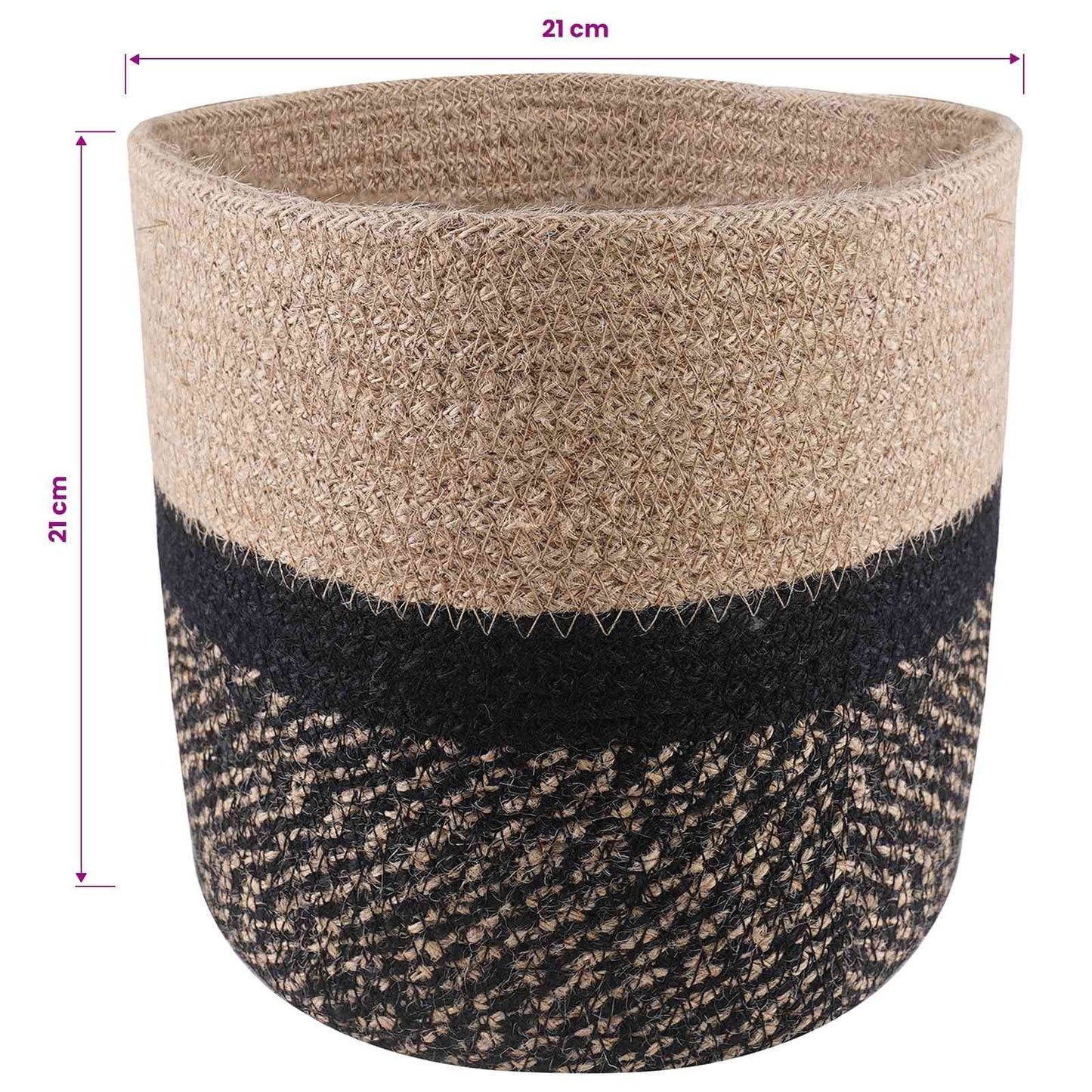 vidaXL Plant Pot Set 2 pcs Natural and Black Ø 21 x 21 cm