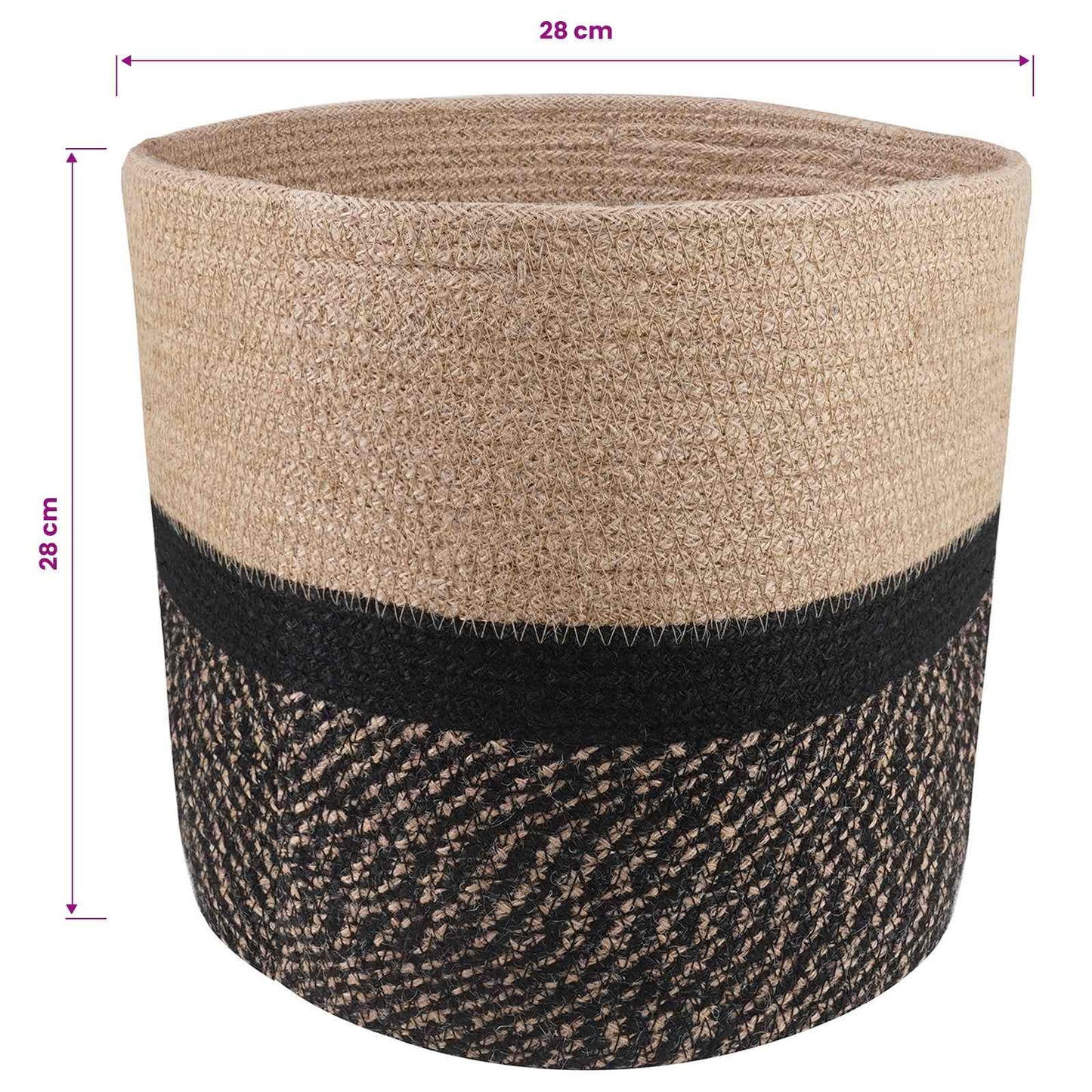 vidaXL Plant Pot Set 2 pcs Natural and Black Ø 28 x 28 cm