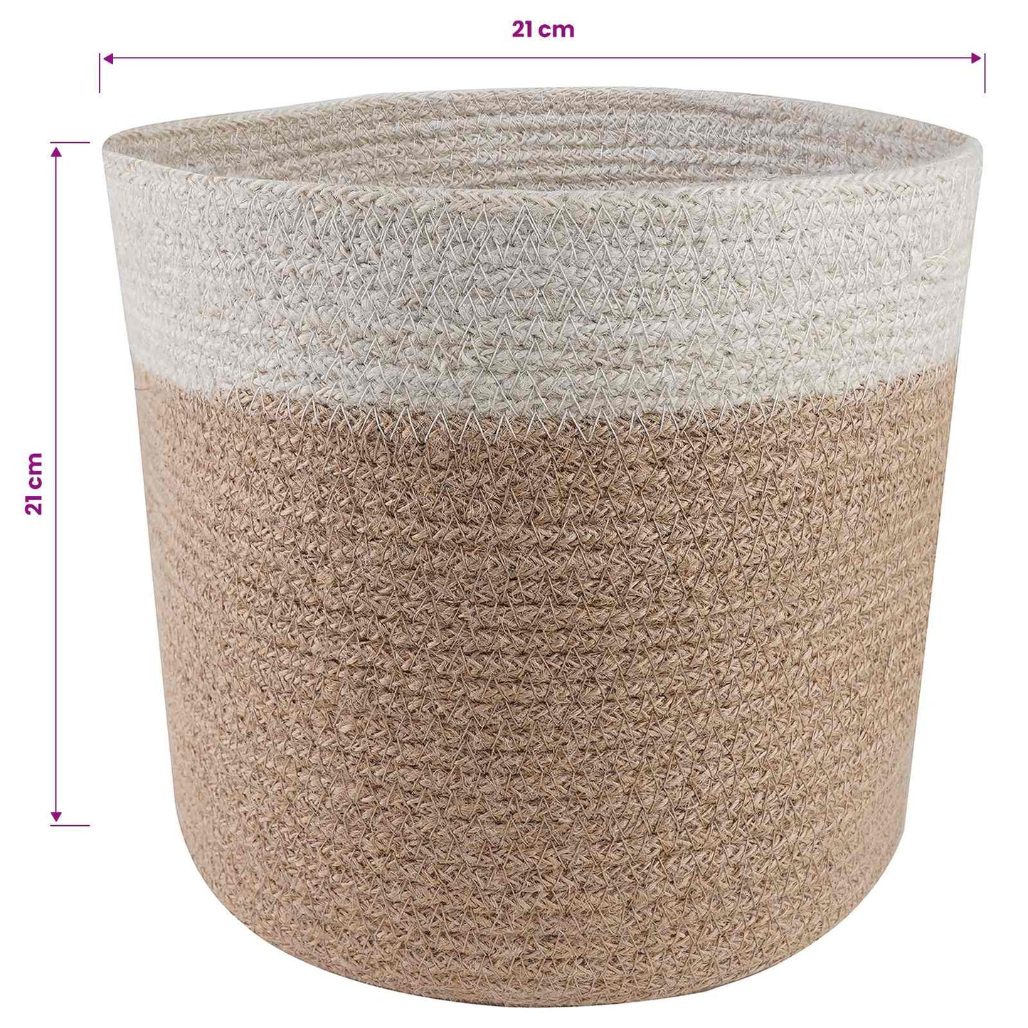 vidaXL Plant Pot Set 2 pcs Natural and White Ø 21 x 21 cm