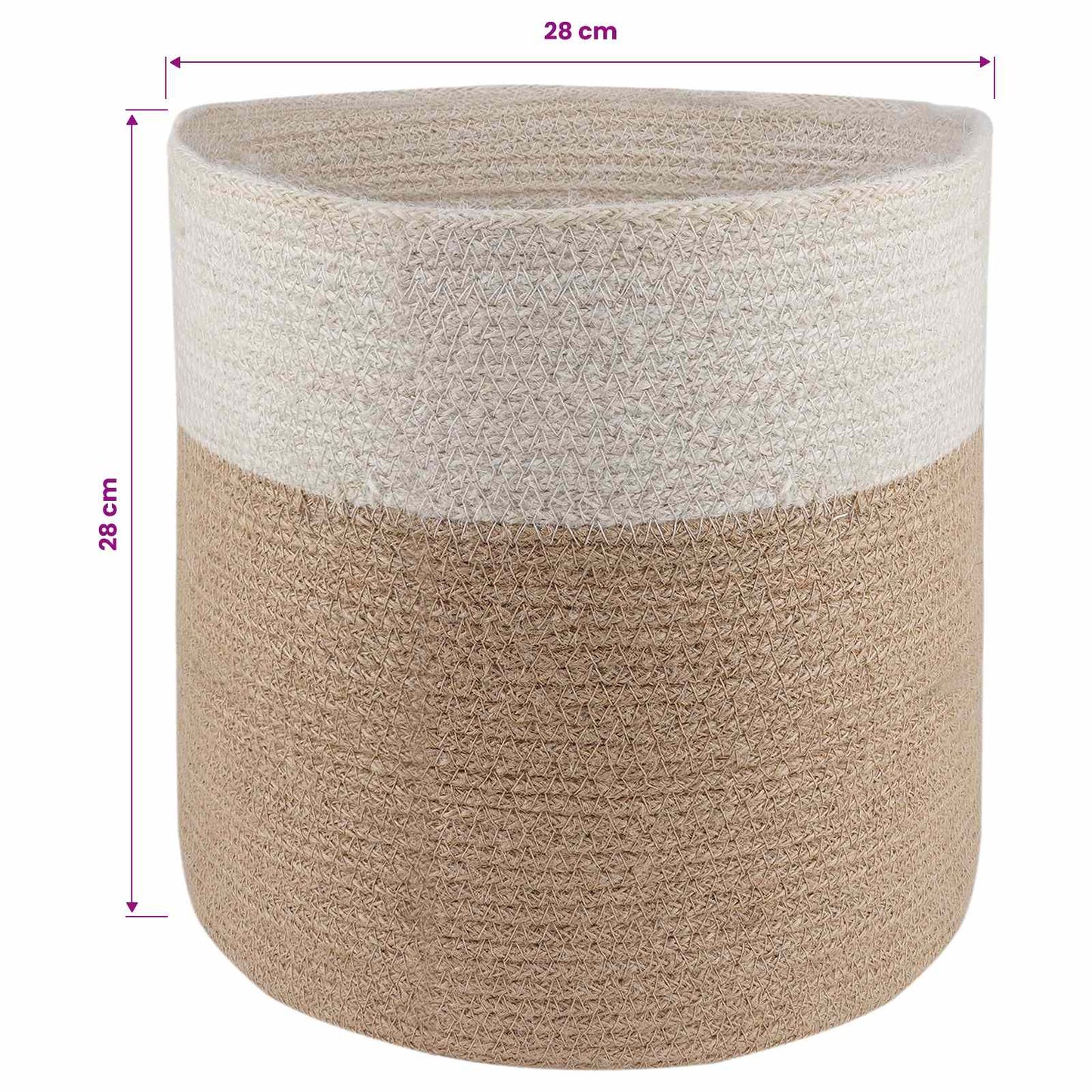 vidaXL Plant Pot Set 2 pcs Natural and White Ø 28 x 28 cm