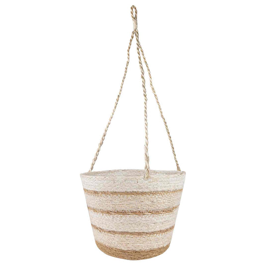 vidaXL Seagrass Plant Baskets 3 pcs Natural,White and Beige
