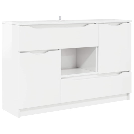 vidaXL Sideboard High Gloss White 100 x 30 x 65.6 Engineered Wood