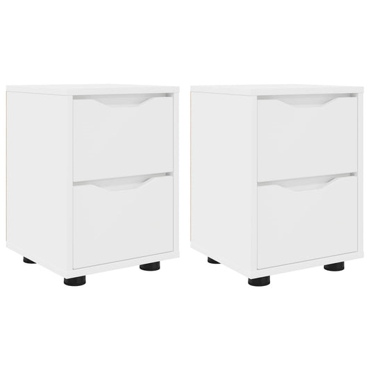 vidaXL Bedside Tables 2 pcs White 30.5 x 30 x 43 cm Engineered Wood