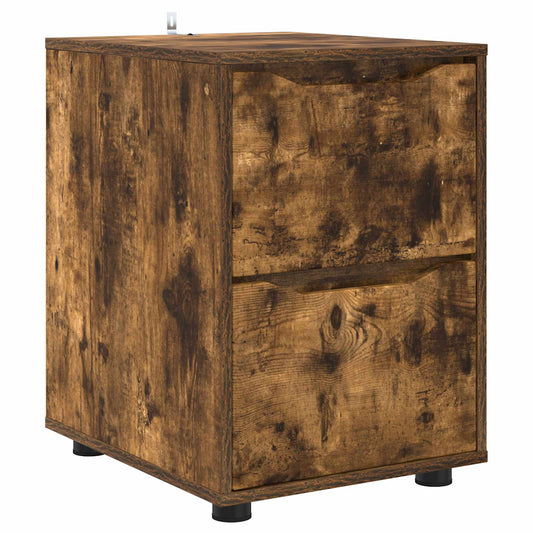 vidaXL Storage Cabinet 40 x 48 x 57 cm Engineered Wood Smoked Oak