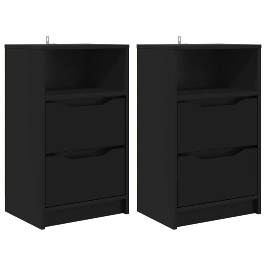 vidaXL Bedside Tables 2 pcs Black 40 x 30 x 467 cm Engineered Wood