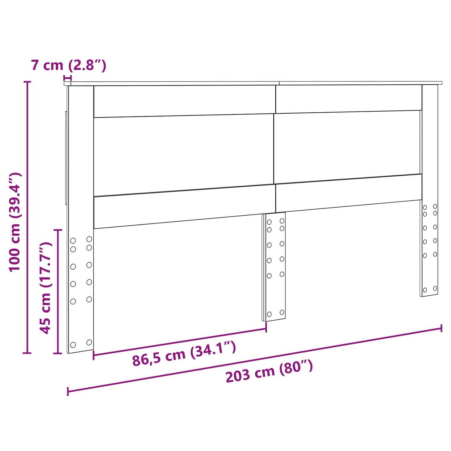 vidaXL Headboard Smoked Oak Engineered Wood