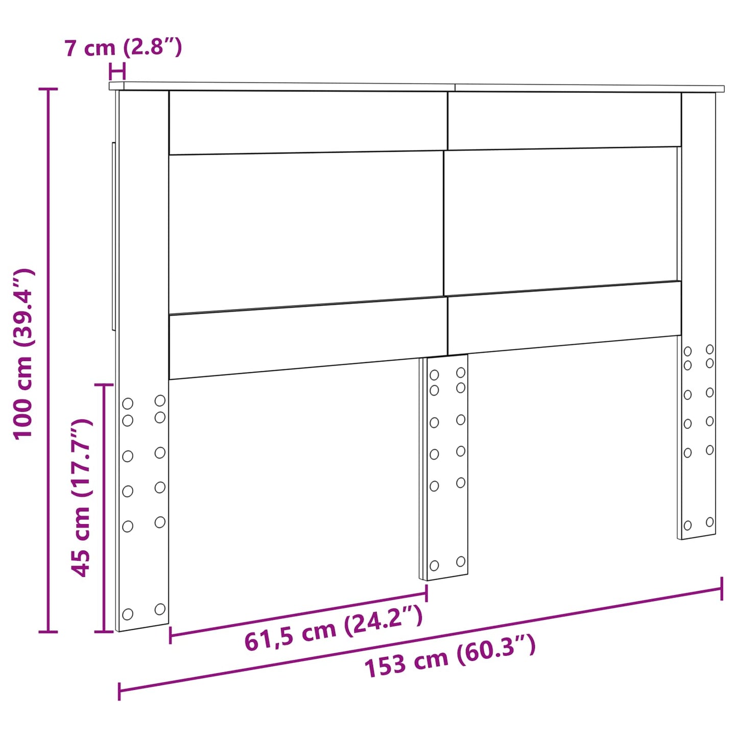 vidaXL Headboard Smoked Oak Engineered Wood