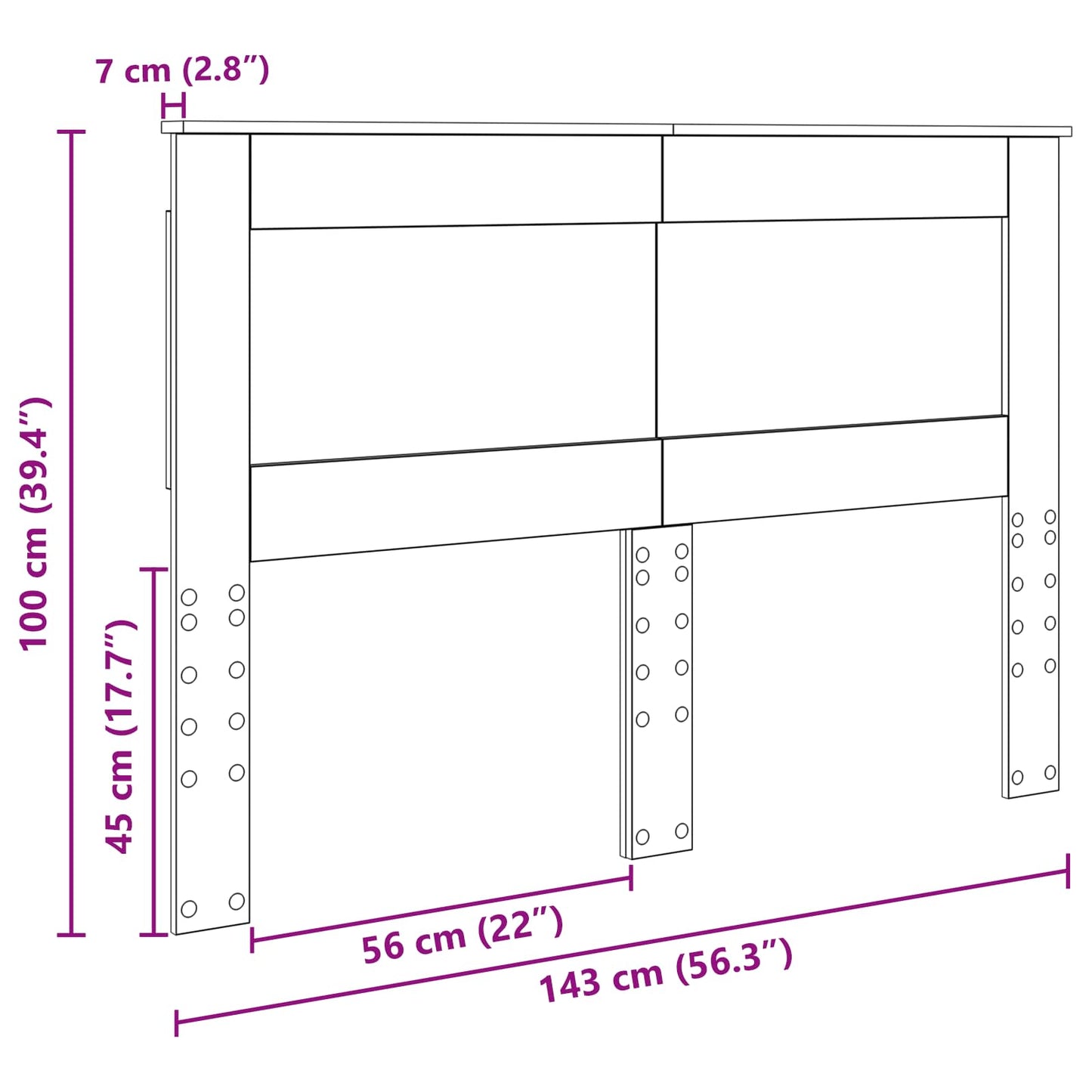 vidaXL Headboard Grey Sonoma Engineered Wood