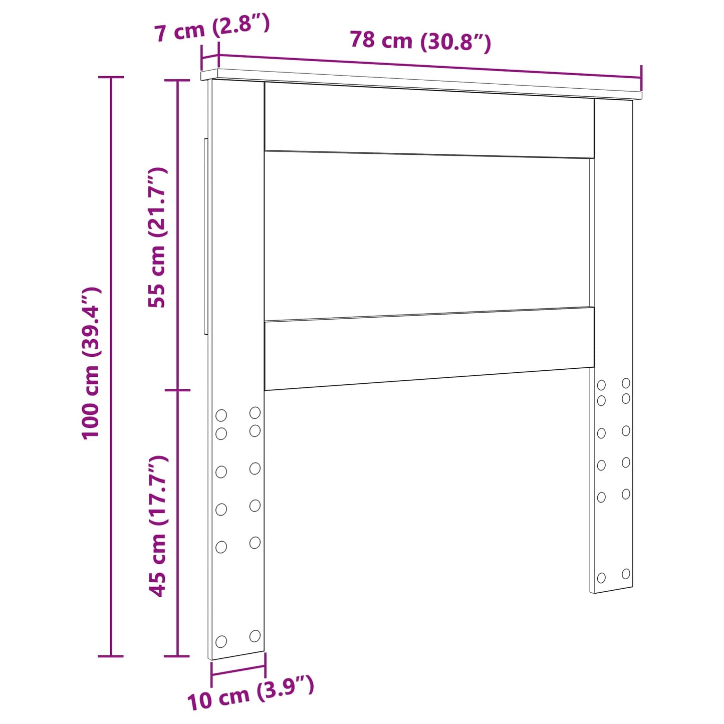 vidaXL Headboard White Engineered Wood