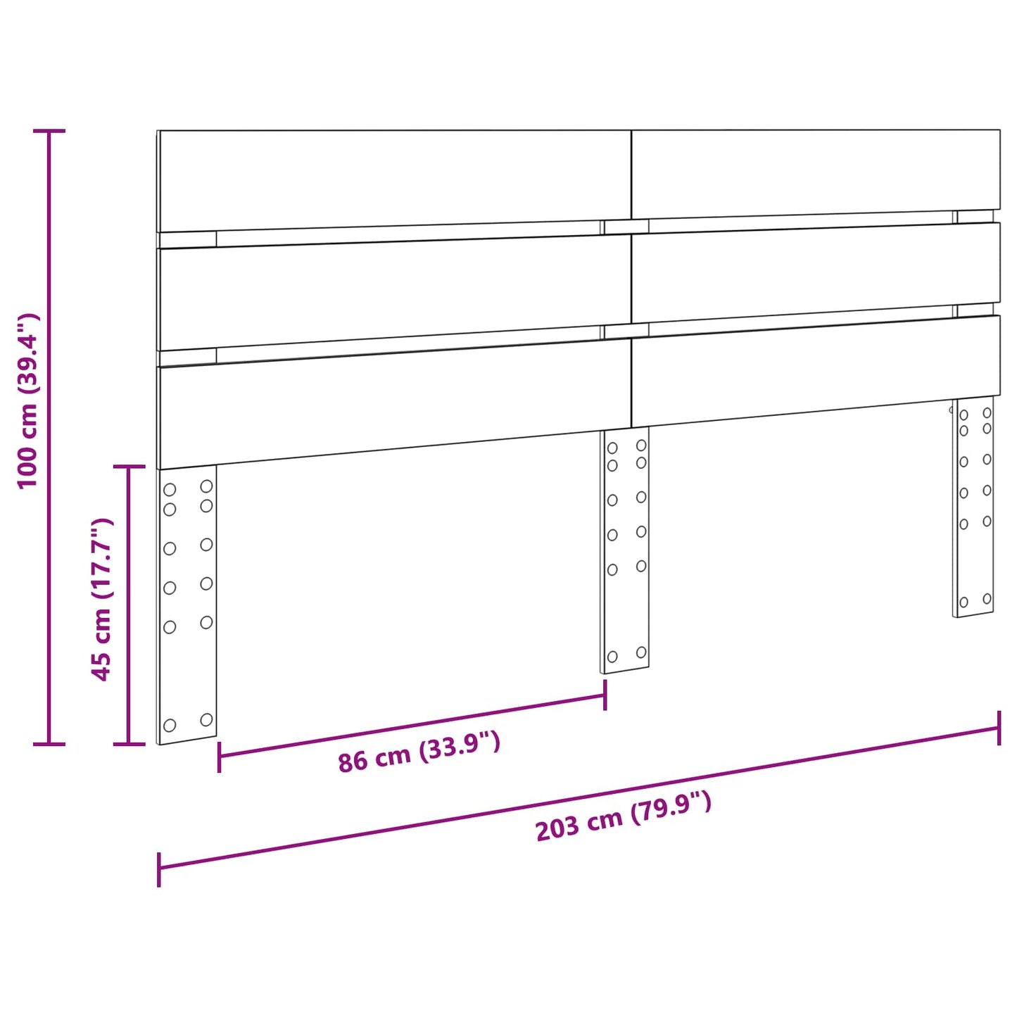 vidaXL Headboard Smoked Oak Engineered Wood